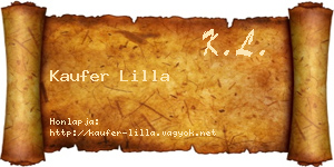 Kaufer Lilla névjegykártya